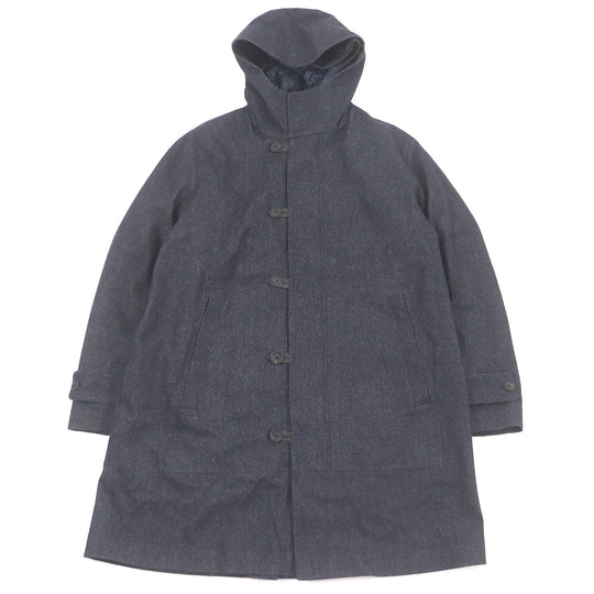 GIORGIO ARMANI coat Outer: 98% wool, Outer: 1% elastane (polyurethane), Outer: 1% polyamide (nylon), Lining: 100% polyester, Part: 100% cashmere Indigo blue mens 56 Used Authentic
