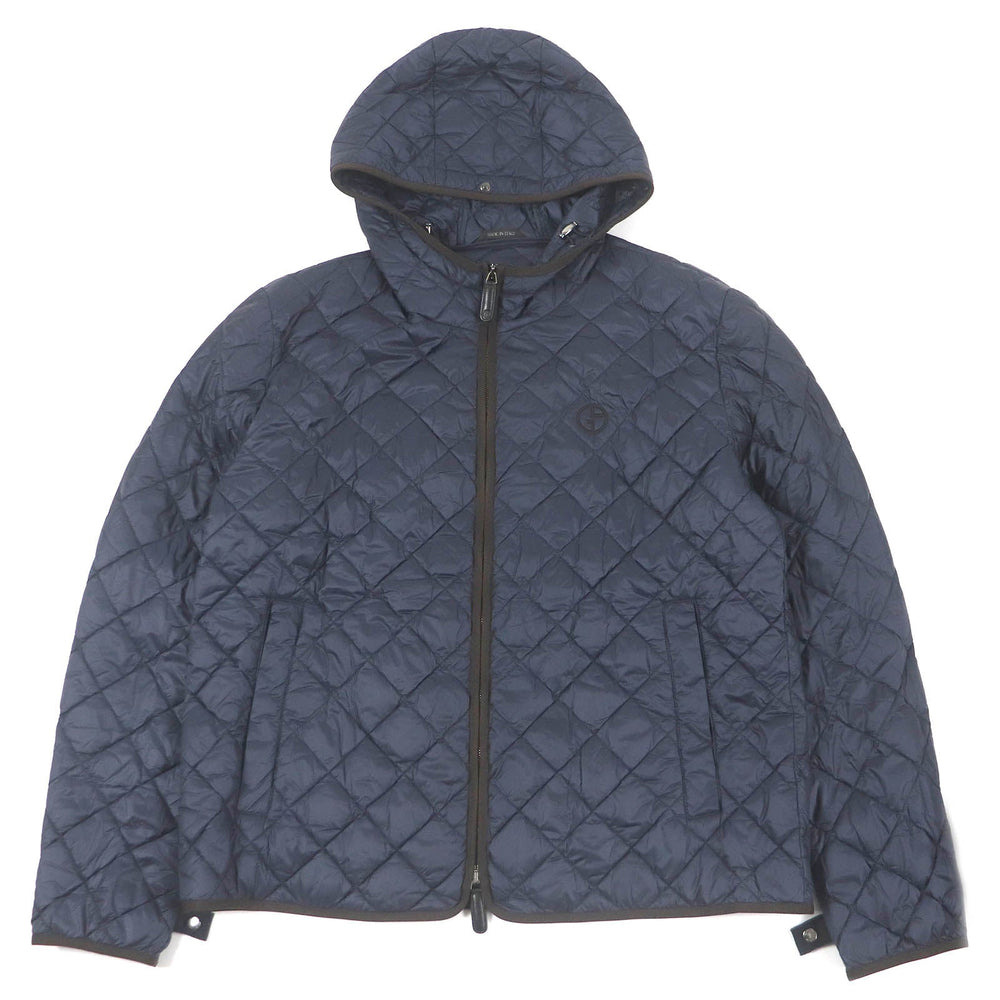 GIORGIO ARMANI coat Outer: 98% wool, Outer: 1% elastane (polyurethane), Outer: 1% polyamide (nylon), Lining: 100% polyester, Part: 100% cashmere Indigo blue mens 56 Used Authentic