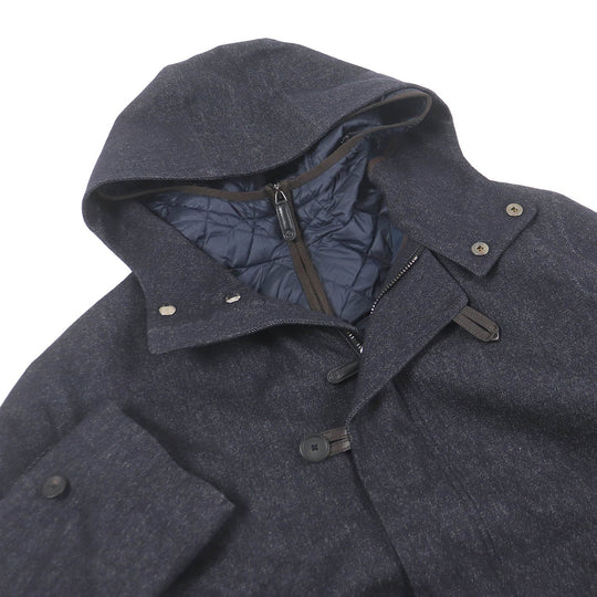 GIORGIO ARMANI coat Outer: 98% wool, Outer: 1% elastane (polyurethane), Outer: 1% polyamide (nylon), Lining: 100% polyester, Part: 100% cashmere Indigo blue mens 56 Used Authentic