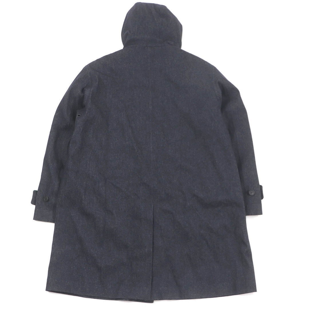 GIORGIO ARMANI coat Outer: 98% wool, Outer: 1% elastane (polyurethane), Outer: 1% polyamide (nylon), Lining: 100% polyester, Part: 100% cashmere Indigo blue mens 56 Used Authentic