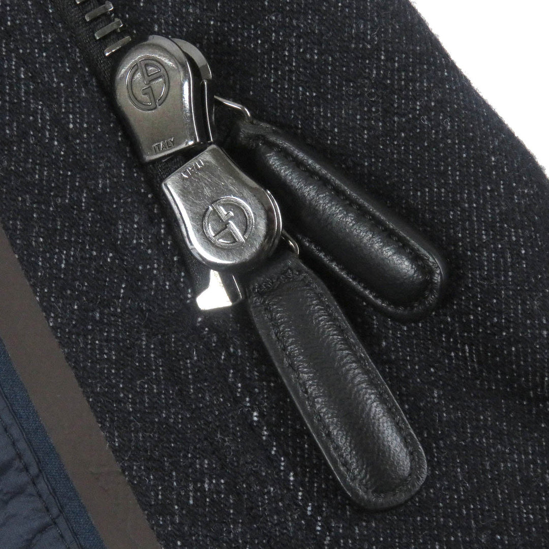 GIORGIO ARMANI coat Outer: 98% wool, Outer: 1% elastane (polyurethane), Outer: 1% polyamide (nylon), Lining: 100% polyester, Part: 100% cashmere Indigo blue mens 56 Used Authentic