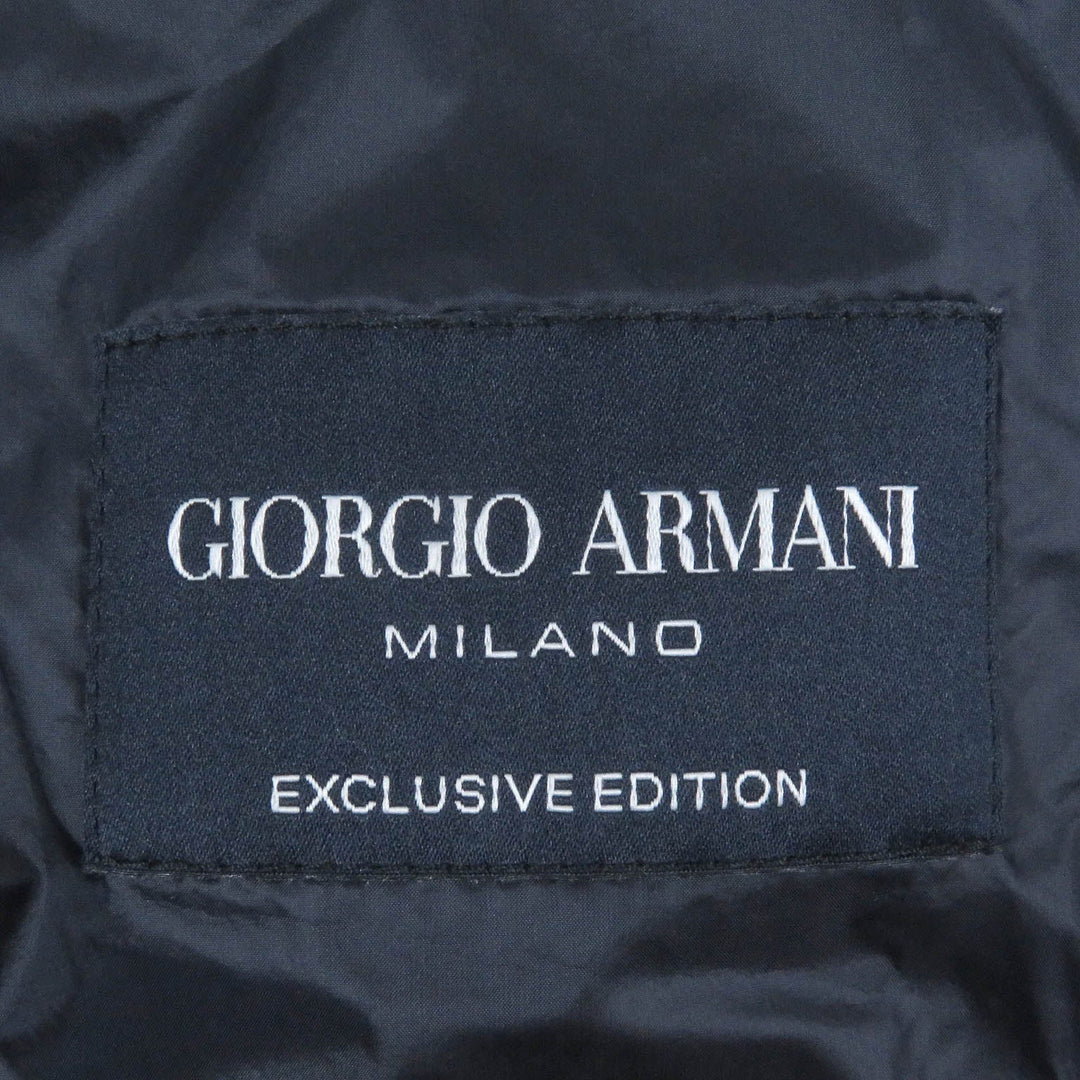 GIORGIO ARMANI coat Outer: 98% wool, Outer: 1% elastane (polyurethane), Outer: 1% polyamide (nylon), Lining: 100% polyester, Part: 100% cashmere Indigo blue mens 56 Used Authentic
