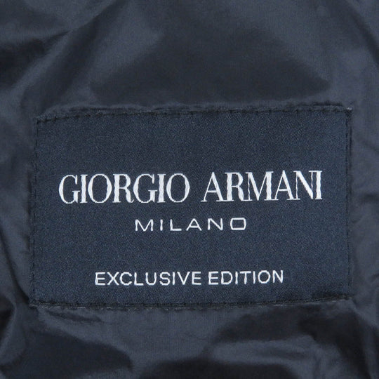 GIORGIO ARMANI coat Outer: 98% wool, Outer: 1% elastane (polyurethane), Outer: 1% polyamide (nylon), Lining: 100% polyester, Part: 100% cashmere Indigo blue mens 56 Used Authentic