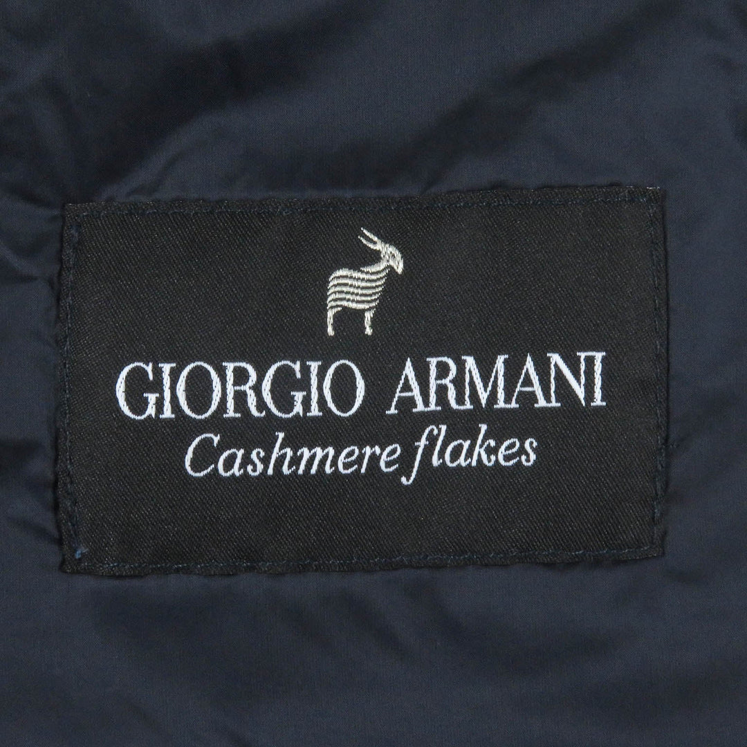 GIORGIO ARMANI coat Outer: 98% wool, Outer: 1% elastane (polyurethane), Outer: 1% polyamide (nylon), Lining: 100% polyester, Part: 100% cashmere Indigo blue mens 56 Used Authentic