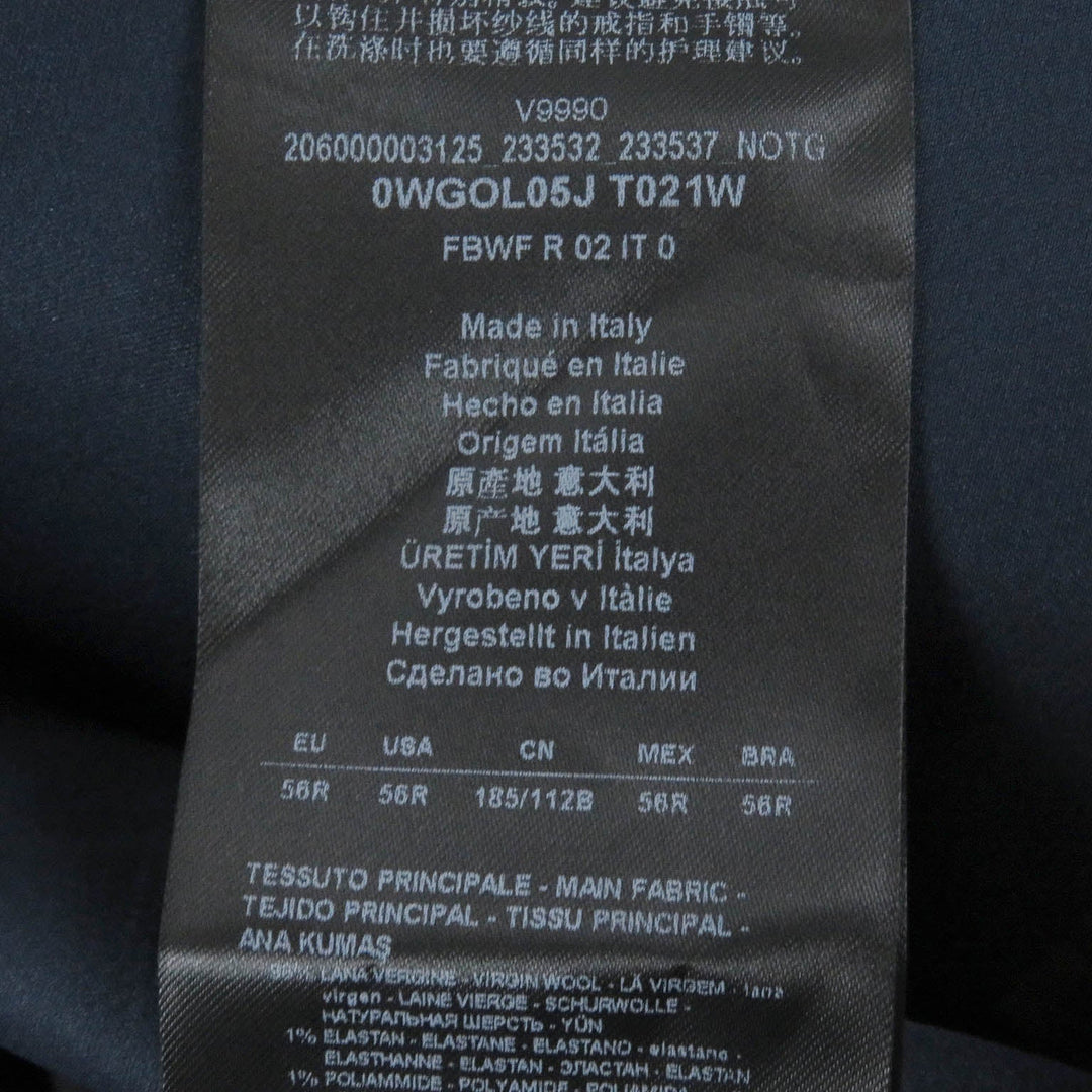 GIORGIO ARMANI coat Outer: 98% wool, Outer: 1% elastane (polyurethane), Outer: 1% polyamide (nylon), Lining: 100% polyester, Part: 100% cashmere Indigo blue mens 56 Used Authentic