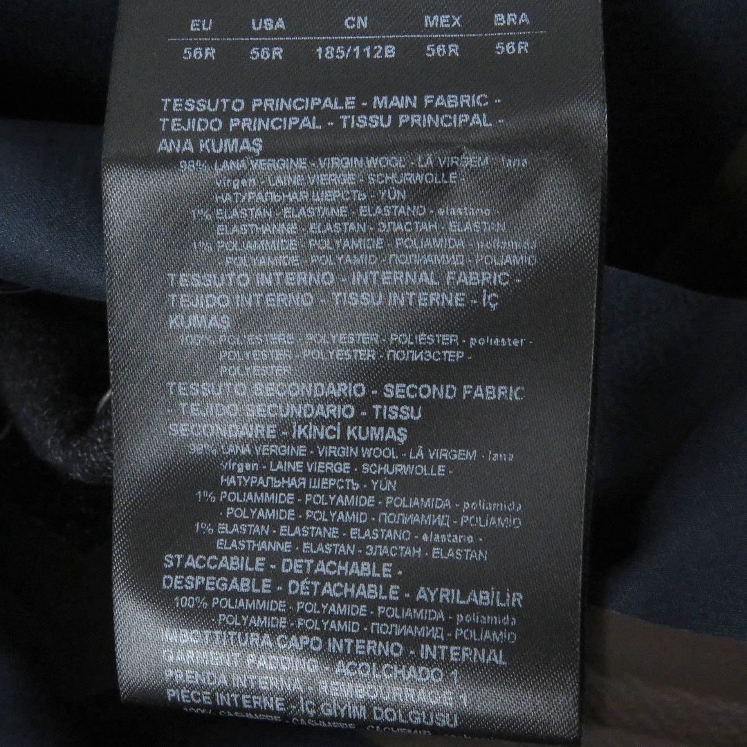 GIORGIO ARMANI coat Outer: 98% wool, Outer: 1% elastane (polyurethane), Outer: 1% polyamide (nylon), Lining: 100% polyester, Part: 100% cashmere Indigo blue mens 56 Used Authentic