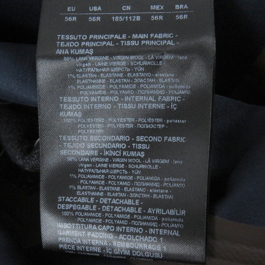 GIORGIO ARMANI coat Outer: 98% wool, Outer: 1% elastane (polyurethane), Outer: 1% polyamide (nylon), Lining: 100% polyester, Part: 100% cashmere Indigo blue mens 56 Used Authentic