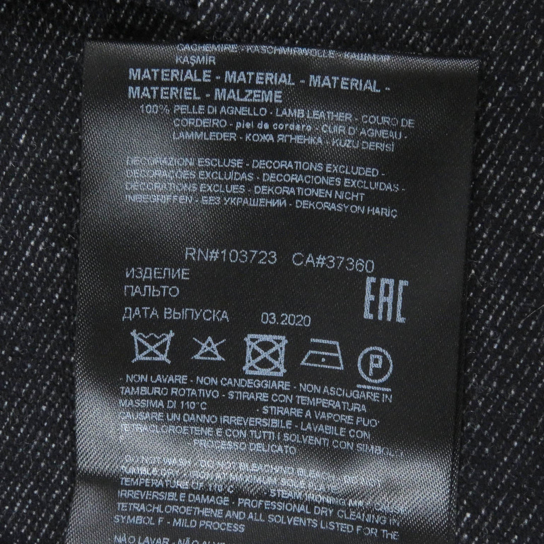 GIORGIO ARMANI coat Outer: 98% wool, Outer: 1% elastane (polyurethane), Outer: 1% polyamide (nylon), Lining: 100% polyester, Part: 100% cashmere Indigo blue mens 56 Used Authentic