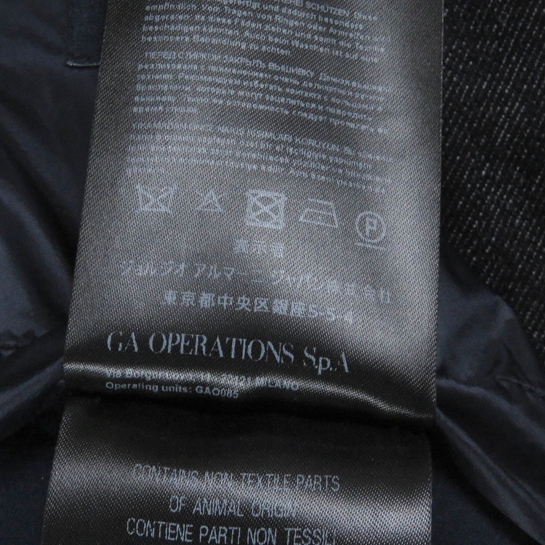 GIORGIO ARMANI coat Outer: 98% wool, Outer: 1% elastane (polyurethane), Outer: 1% polyamide (nylon), Lining: 100% polyester, Part: 100% cashmere Indigo blue mens 56 Used Authentic