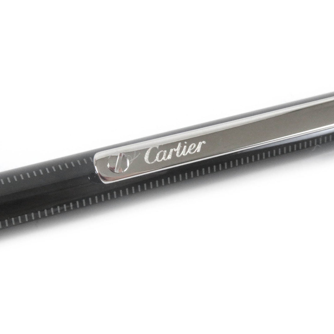 CARTIER Ballpoint pen ST150186 metal Black Silver Santos de Cartier Ballpoint Pen mens Used Authentic