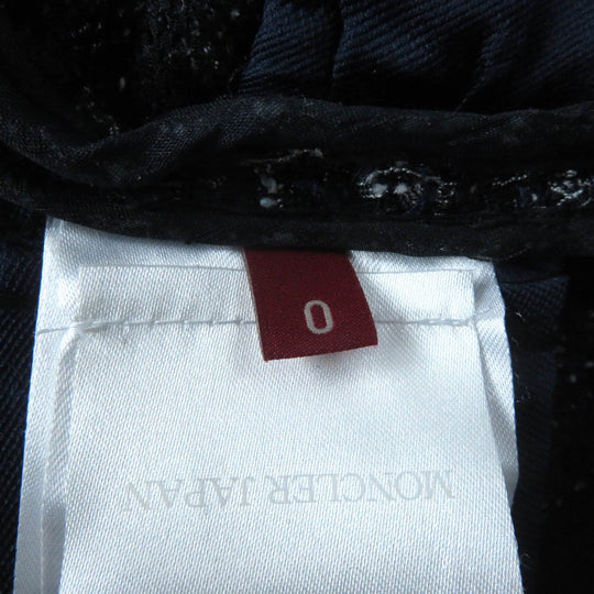 MONCLER Jacket Outer: 57% polyamide (nylon), Outer: 21% viscose (rayon), Outer: 14% cotton, Lining: 81% polyester, Lining: 19% silk Navy DALILA Women Zero size Used Authentic