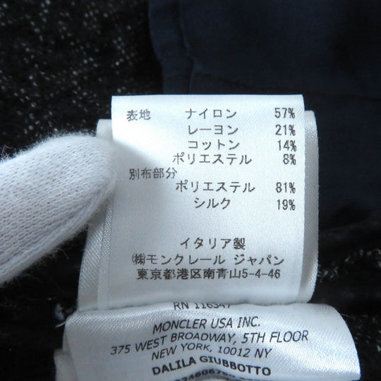 MONCLER Jacket Outer: 57% polyamide (nylon), Outer: 21% viscose (rayon), Outer: 14% cotton, Lining: 81% polyester, Lining: 19% silk Navy DALILA Women Zero size Used Authentic