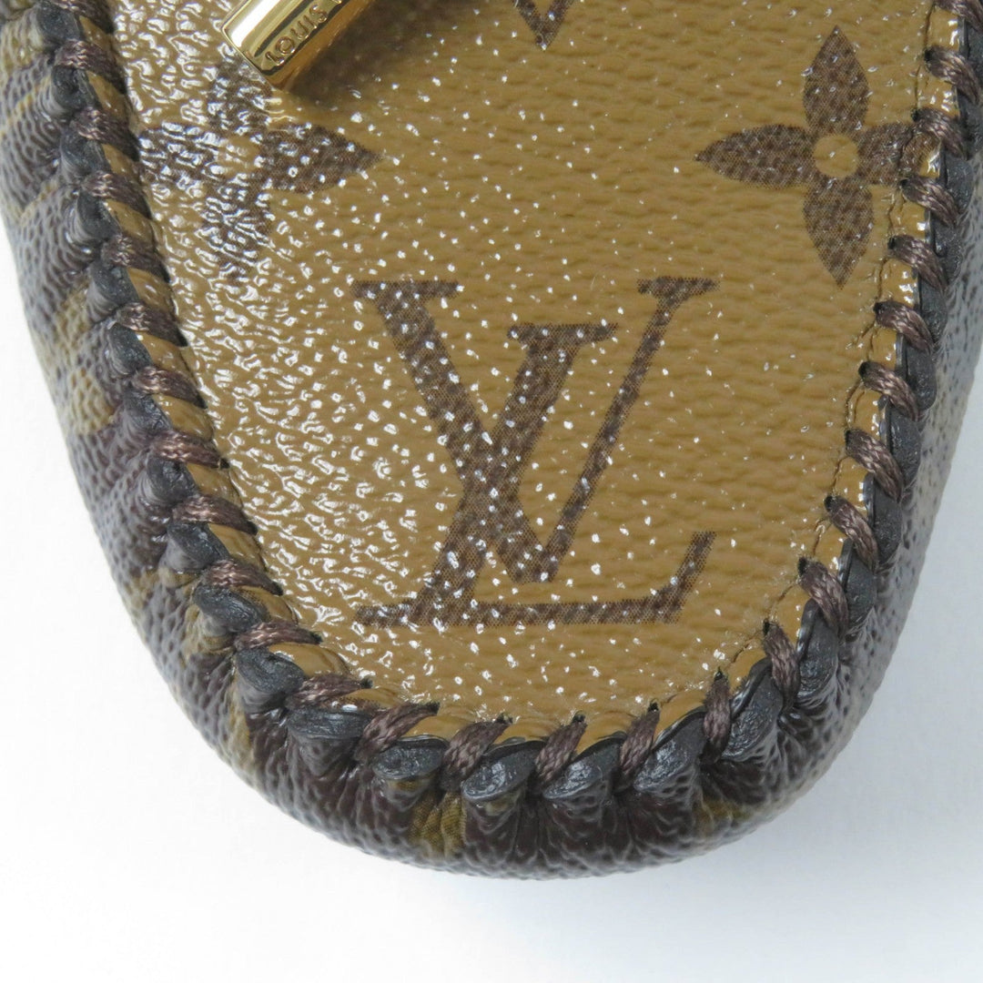 LOUIS VUITTON loafers Main: Monogram reverse canvas, leather Brown Driving shoes moccasins Gloria Lyne Women 35 1/2 Used Authentic