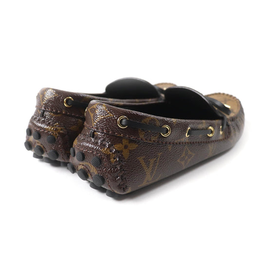 LOUIS VUITTON loafers Main: Monogram reverse canvas, leather Brown Driving shoes moccasins Gloria Lyne Women 35 1/2 Used Authentic