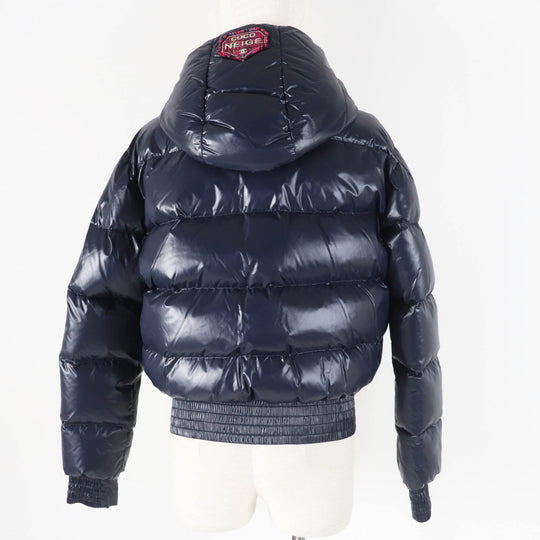 CHANEL Down jacket P59432 Outer: 98% polyamide (nylon), Outer: 2% polyurethane, Filling: 90% down, Filling: 10% feather, Lining: 100% polyamide (nylon), Part: 100% polyester Dark Navy Pink type Coconeige Women 36 Used Authentic