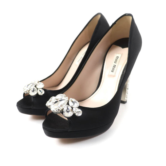 MIUMIU pumps Main: Satin black Women 37 Used Authentic
