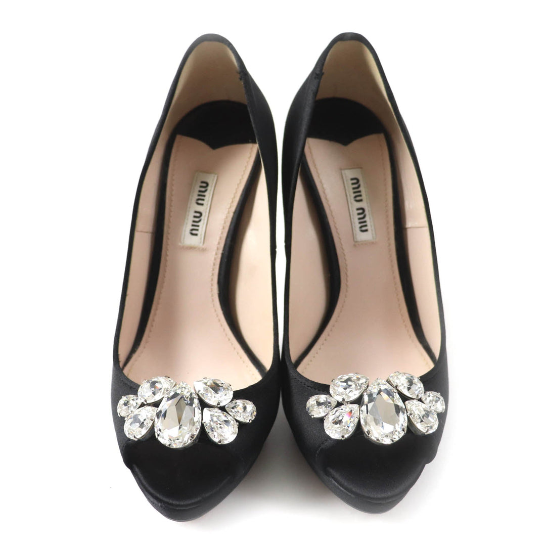 MIUMIU pumps Main: Satin black Women 37 Used Authentic