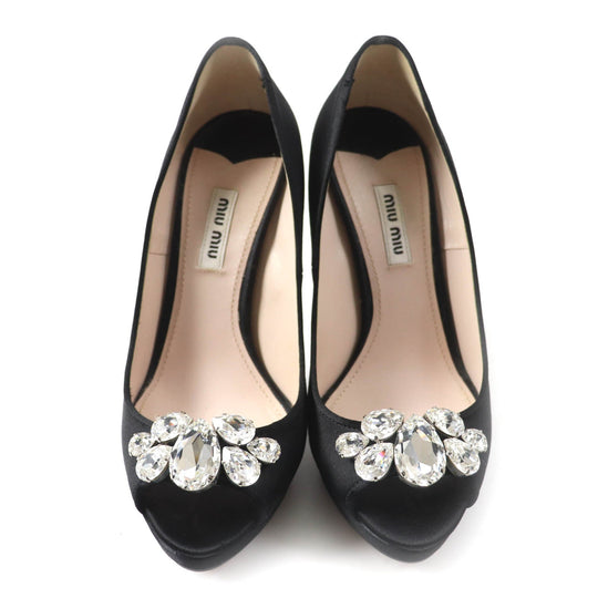 MIUMIU pumps Main: Satin black Women 37 Used Authentic
