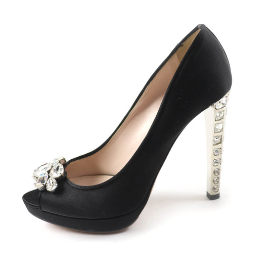MIUMIU pumps Main: Satin black Women 37 Used Authentic