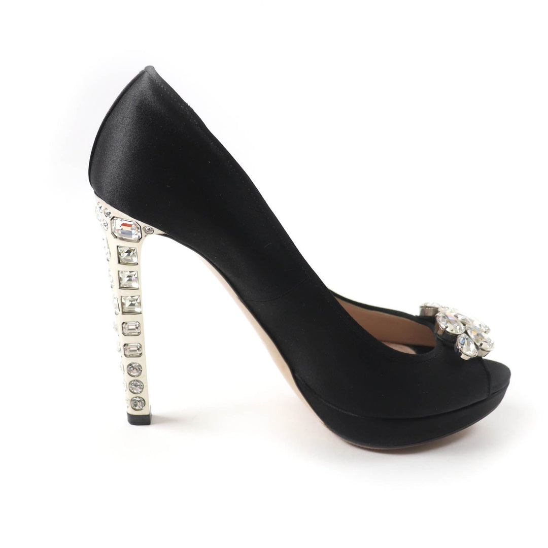 MIUMIU pumps Main: Satin black Women 37 Used Authentic