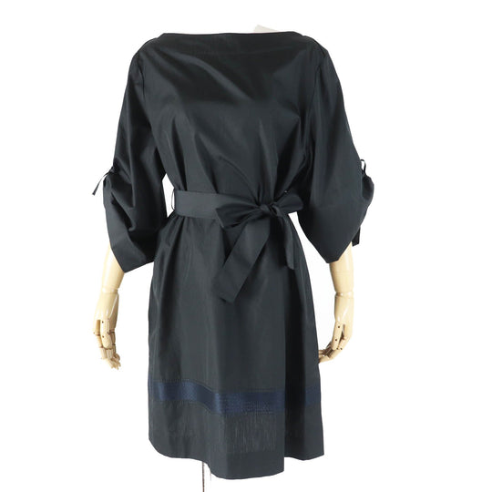 HERMES Tunic 2E3505D2 Main: 100% cotton, Part: 100% polyester black Women 38 Used Authentic