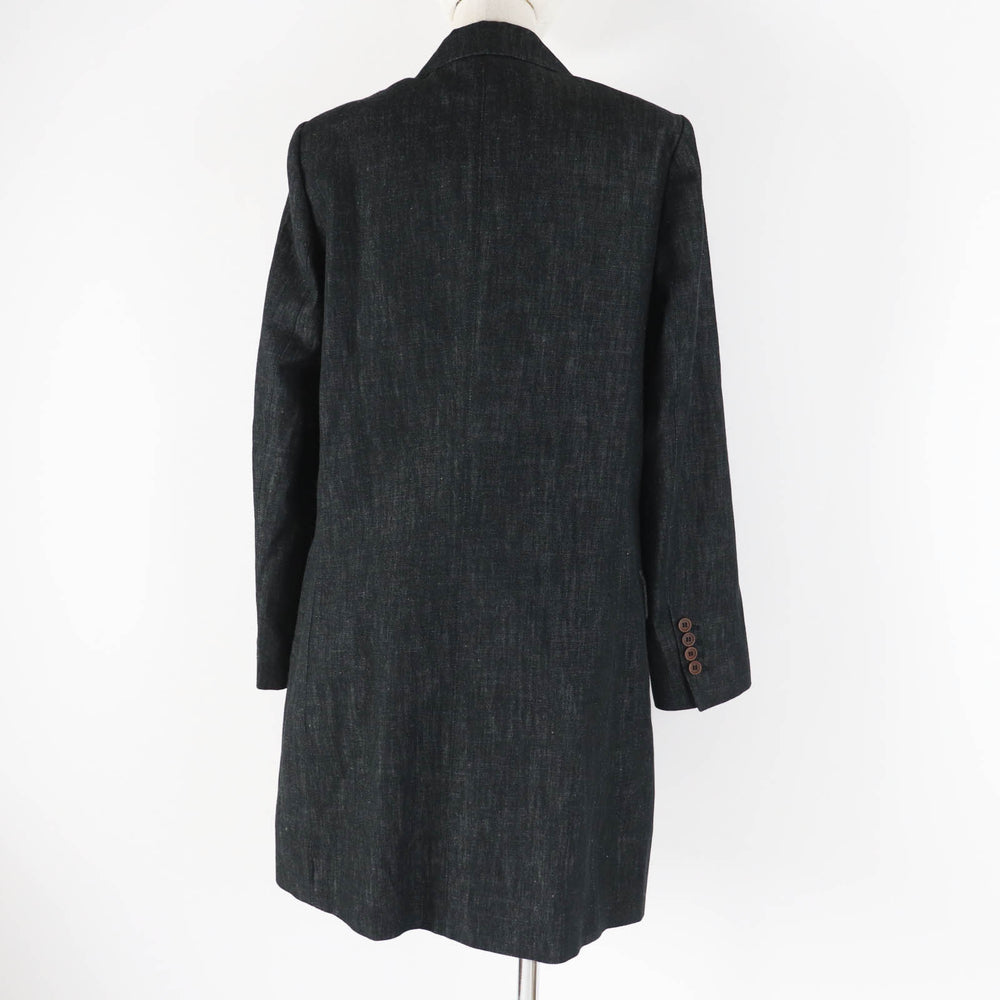 Brunello Cucinelli coat Main: 100% cotton, Lining: 80% acetate, Lining: 20% silk Indigo blue Women 42 Used Authentic