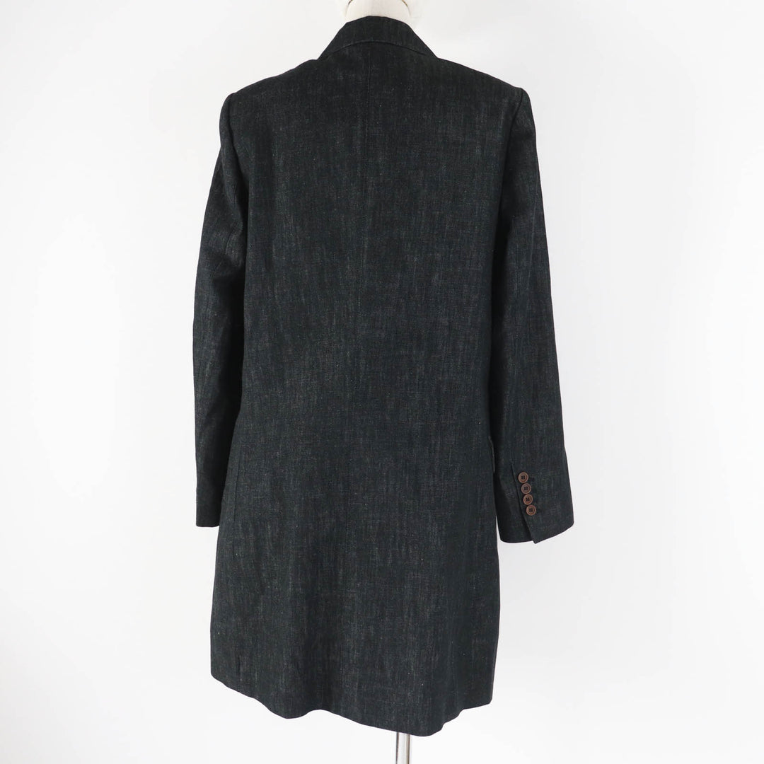 Brunello Cucinelli coat Main: 100% cotton, Lining: 80% acetate, Lining: 20% silk Indigo blue Women 42 Used Authentic
