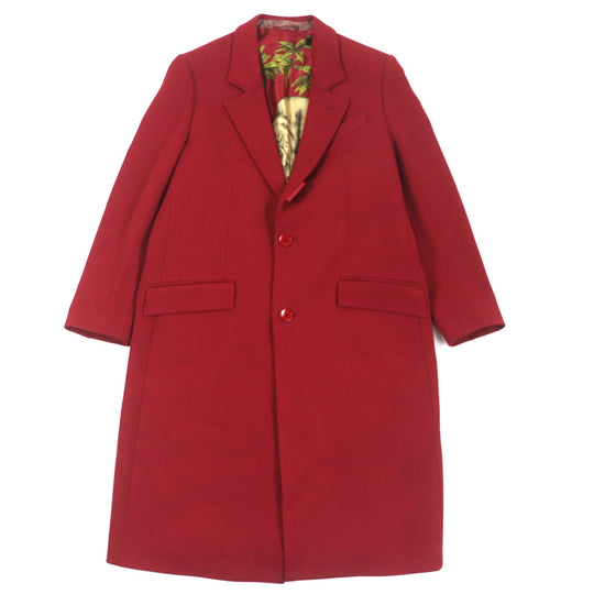 ETRO Chester coat Outer: 100% wool, Lining: 52% cupra, Lining: 48% rayon, Sleeve lining: 100% rayon Red mens 50 Used Authentic