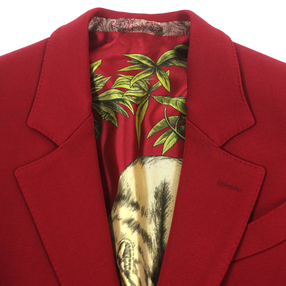 ETRO Chester coat Outer: 100% wool, Lining: 52% cupra, Lining: 48% rayon, Sleeve lining: 100% rayon Red mens 50 Used Authentic
