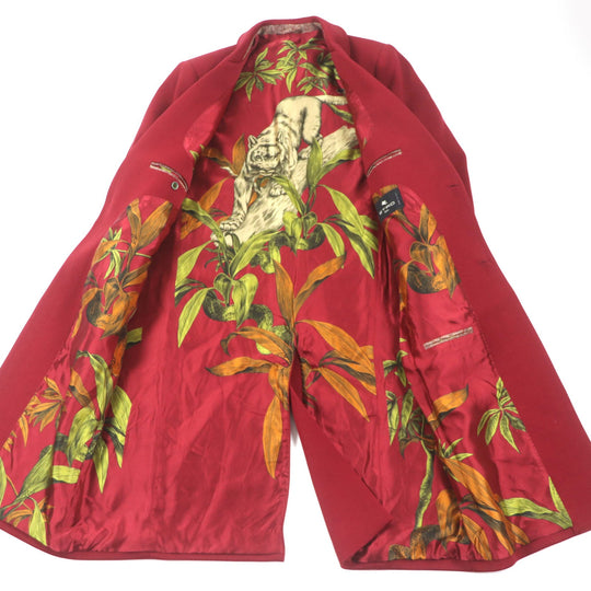 ETRO Chester coat Outer: 100% wool, Lining: 52% cupra, Lining: 48% rayon, Sleeve lining: 100% rayon Red mens 50 Used Authentic