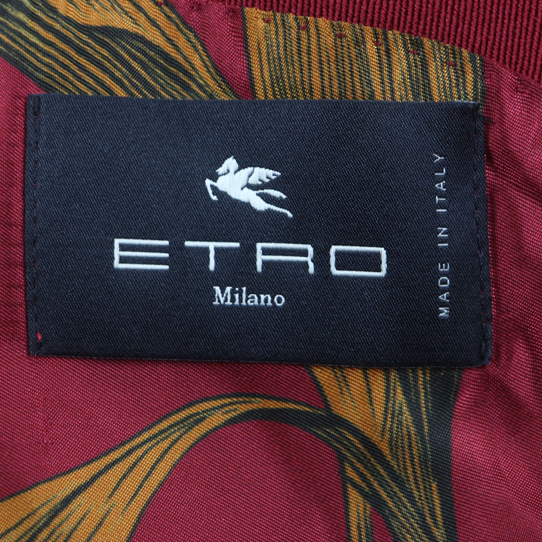 ETRO Chester coat Outer: 100% wool, Lining: 52% cupra, Lining: 48% rayon, Sleeve lining: 100% rayon Red mens 50 Used Authentic