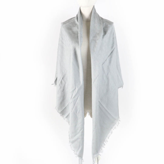 GUCCI shawl 387563 Main: 50% wool, Main: 50% silk gray Women Used Authentic