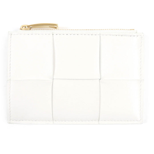 BOTTEGAVENETA Card Case 651393 Main: Leather off white mens Used Authentic