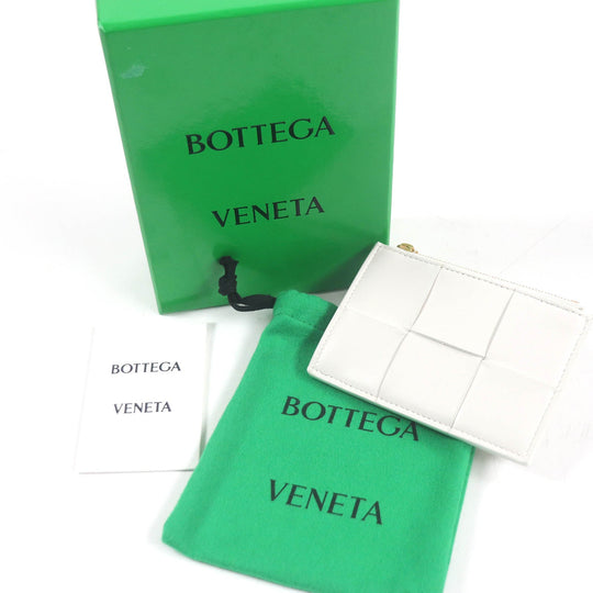 BOTTEGAVENETA Card Case 651393 Main: Leather off white mens Used Authentic