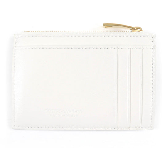 BOTTEGAVENETA Card Case 651393 Main: Leather off white mens Used Authentic