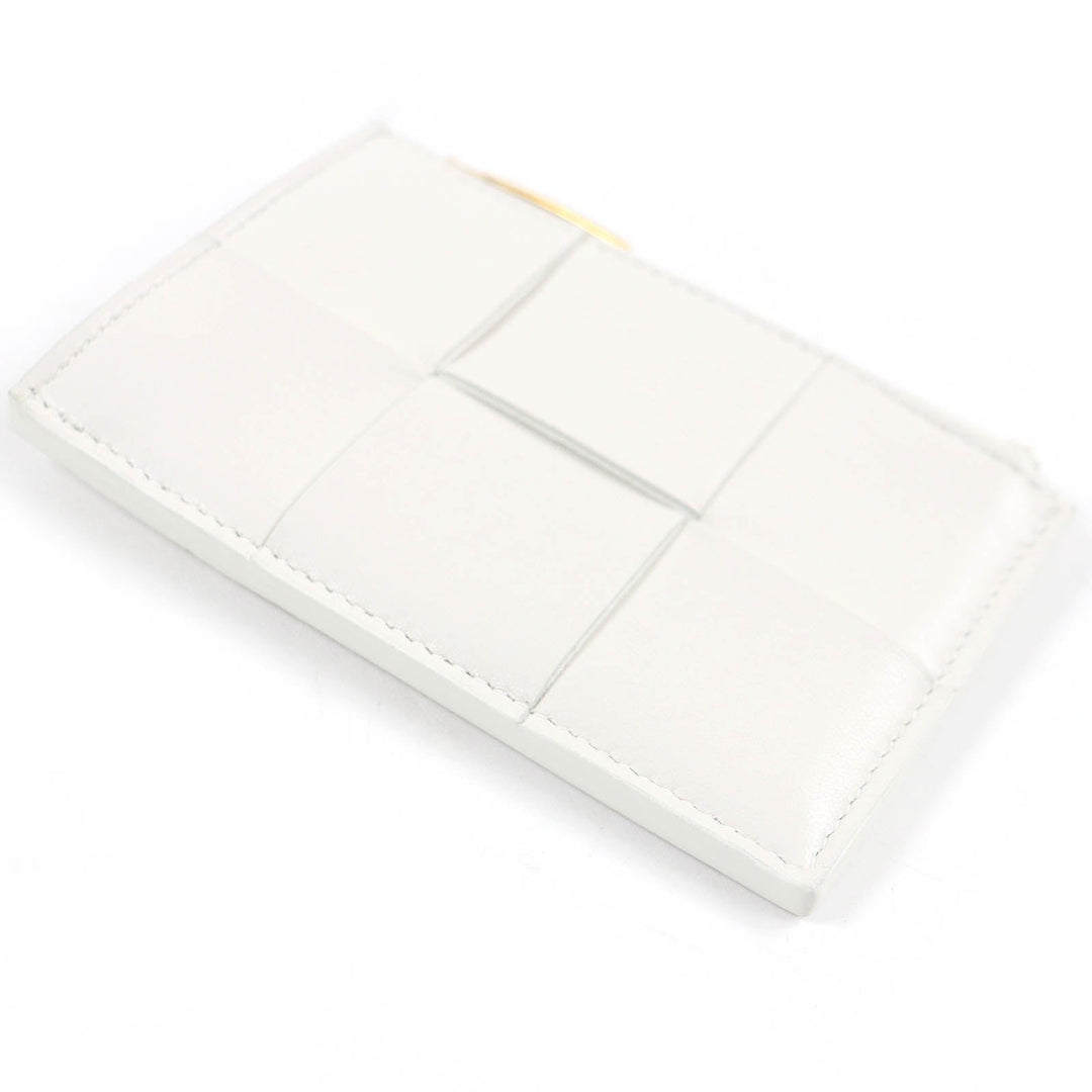 BOTTEGAVENETA Card Case 651393 Main: Leather off white mens Used Authentic