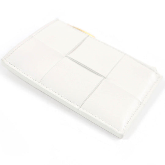 BOTTEGAVENETA Card Case 651393 Main: Leather off white mens Used Authentic