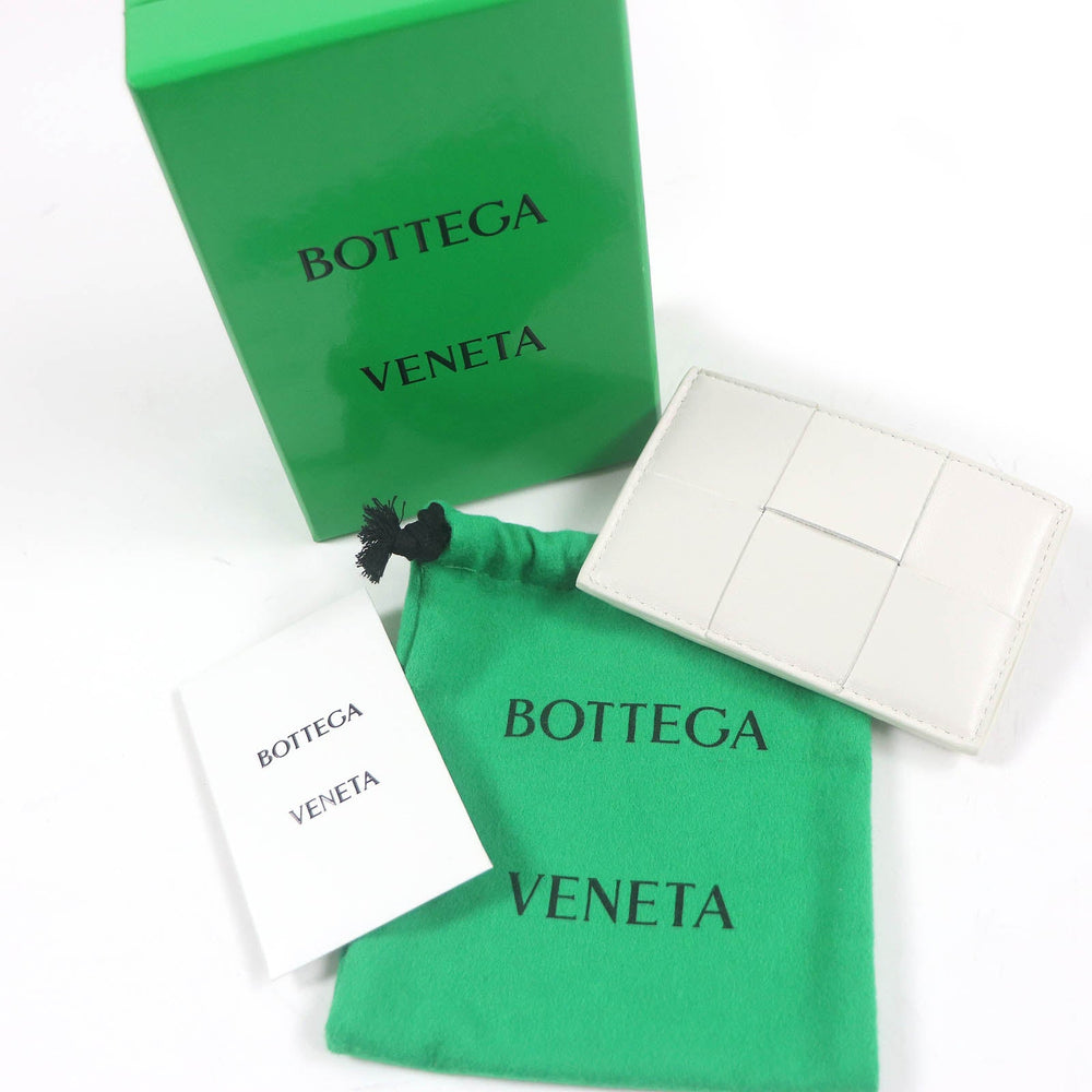 BOTTEGAVENETA Card Case 649597 Main: Leather off white mens Used Authentic