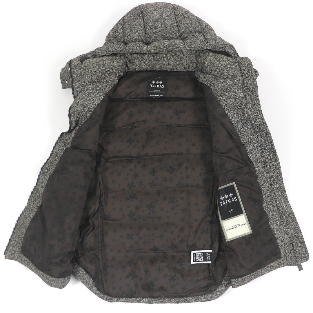 TATRAS Down vest MTA16A4392 Main: 100% nylon, Filling: 90% down, Filling: 10% feather charcoal MUSONE mens Used Authentic