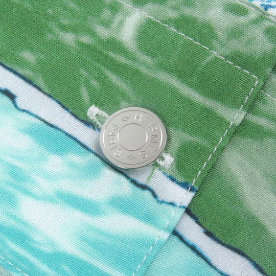 HERMES Long sleeve shirt Main: 100% cotton Blue type mens 38 Used Authentic