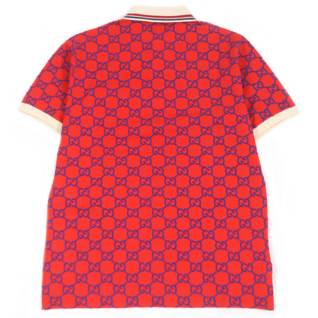 GUCCI Short sleeve polo shirt 753572 Main: 94% cotton, Main: 6% polyurethane, Part: 89% cotton, Part: 11% polyester Red mens S Used Authentic