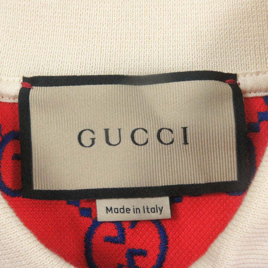 GUCCI Short sleeve polo shirt 753572 Main: 94% cotton, Main: 6% polyurethane, Part: 89% cotton, Part: 11% polyester Red mens S Used Authentic