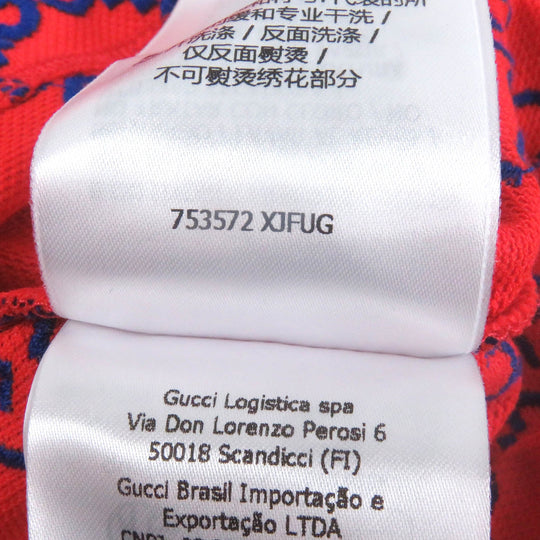 GUCCI Short sleeve polo shirt 753572 Main: 94% cotton, Main: 6% polyurethane, Part: 89% cotton, Part: 11% polyester Red mens S Used Authentic