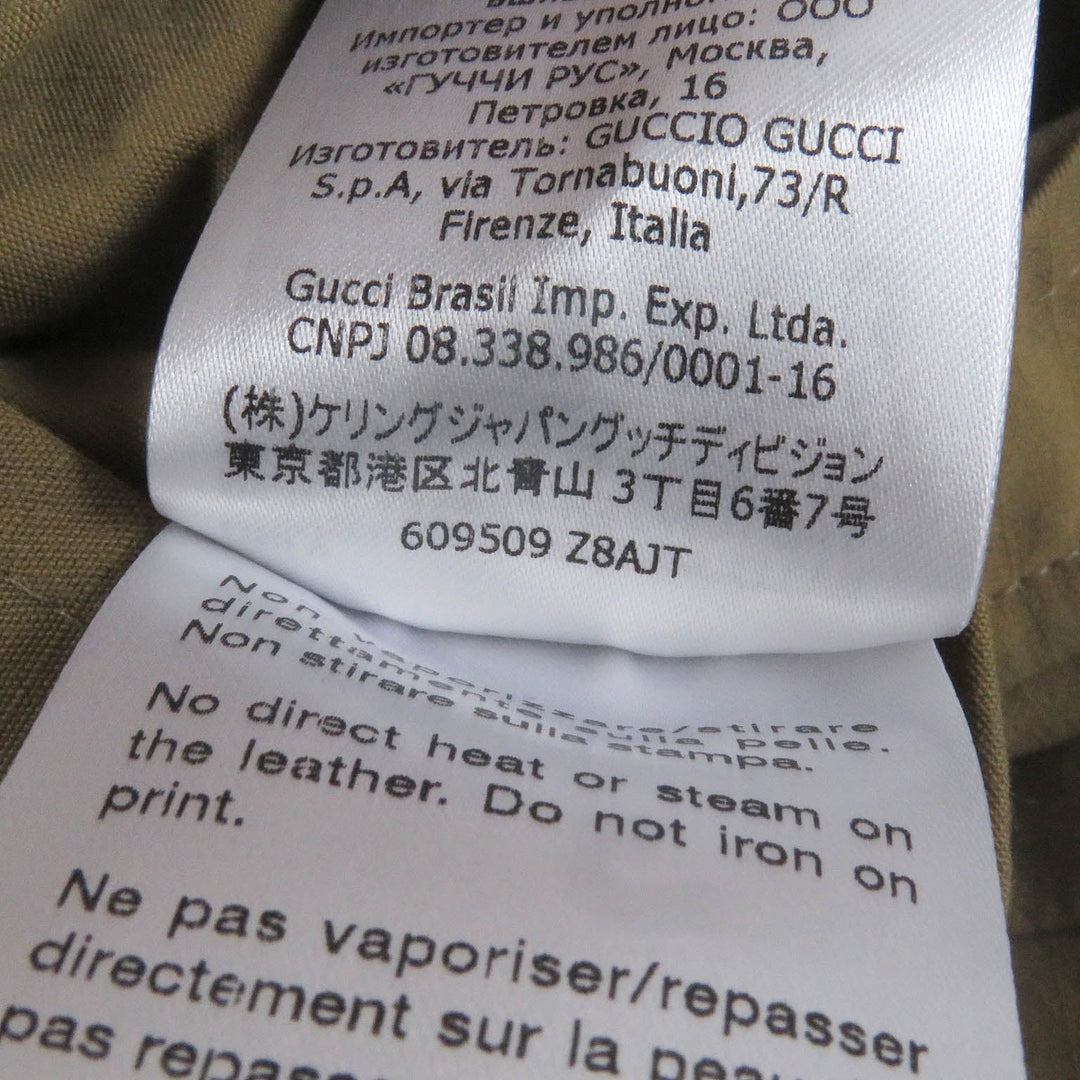 GUCCI Military jacket 609509 Main: 50% cotton, Main: 50% nylon, Part: Cowhide Beige black mens 50 Used Authentic