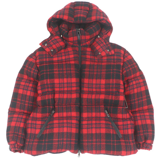 MONCLER Down jacket Outer: 100% wool, Lining: 100% nylon, Filling: 90% down, Filling: 10% feather Red black DANUBE GIUBBOTTO mens Zero size Used Authentic