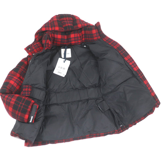 MONCLER Down jacket Outer: 100% wool, Lining: 100% nylon, Filling: 90% down, Filling: 10% feather Red black DANUBE GIUBBOTTO mens Zero size Used Authentic