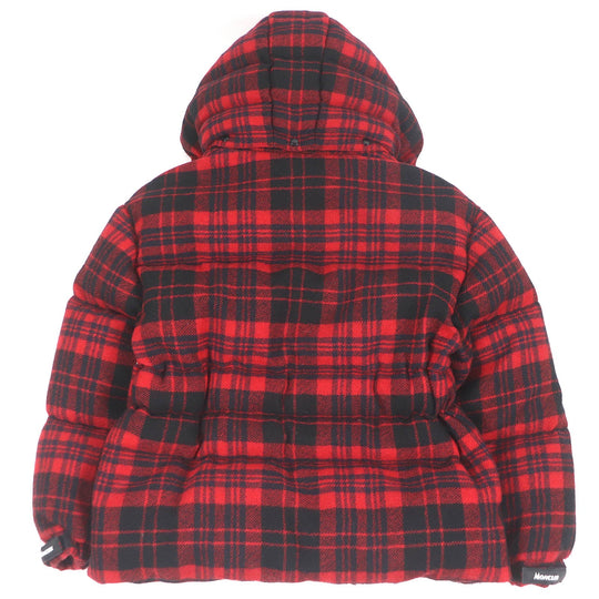 MONCLER Down jacket Outer: 100% wool, Lining: 100% nylon, Filling: 90% down, Filling: 10% feather Red black DANUBE GIUBBOTTO mens Zero size Used Authentic