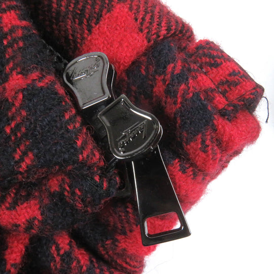 MONCLER Down jacket Outer: 100% wool, Lining: 100% nylon, Filling: 90% down, Filling: 10% feather Red black DANUBE GIUBBOTTO mens Zero size Used Authentic