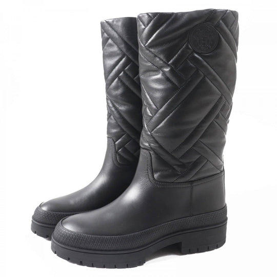 HERMES boots 222048 Main: Leather black Fuji Women 36.5 Used Authentic