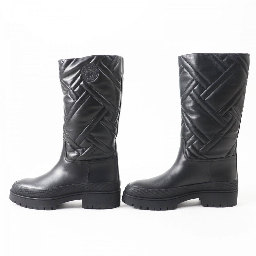 HERMES boots 222048 Main: Leather black Fuji Women 36.5 Used Authentic